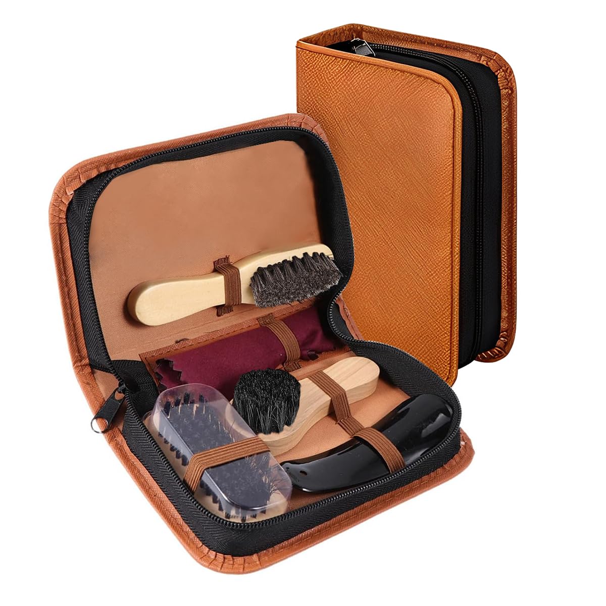HASTHIP Shoe Care Kit, Shoe Shine Care Kit Neutral Polish Brush Leather Shoes Boots Sneaker Shining Tool Kit with Shoe Brush, Poish Sponge, 2 Shoe Polish(Black & Natural), Shoehorn HASTHIP Shoe Care Kit, Shoe Shine Care Kit Neutral Polish Brush Leather Shoes Boots Sneaker Shining Tool Kit with Shoe Brush, Poish Sponge, 2 Shoe Polish(Black & Natural), Shoehorn